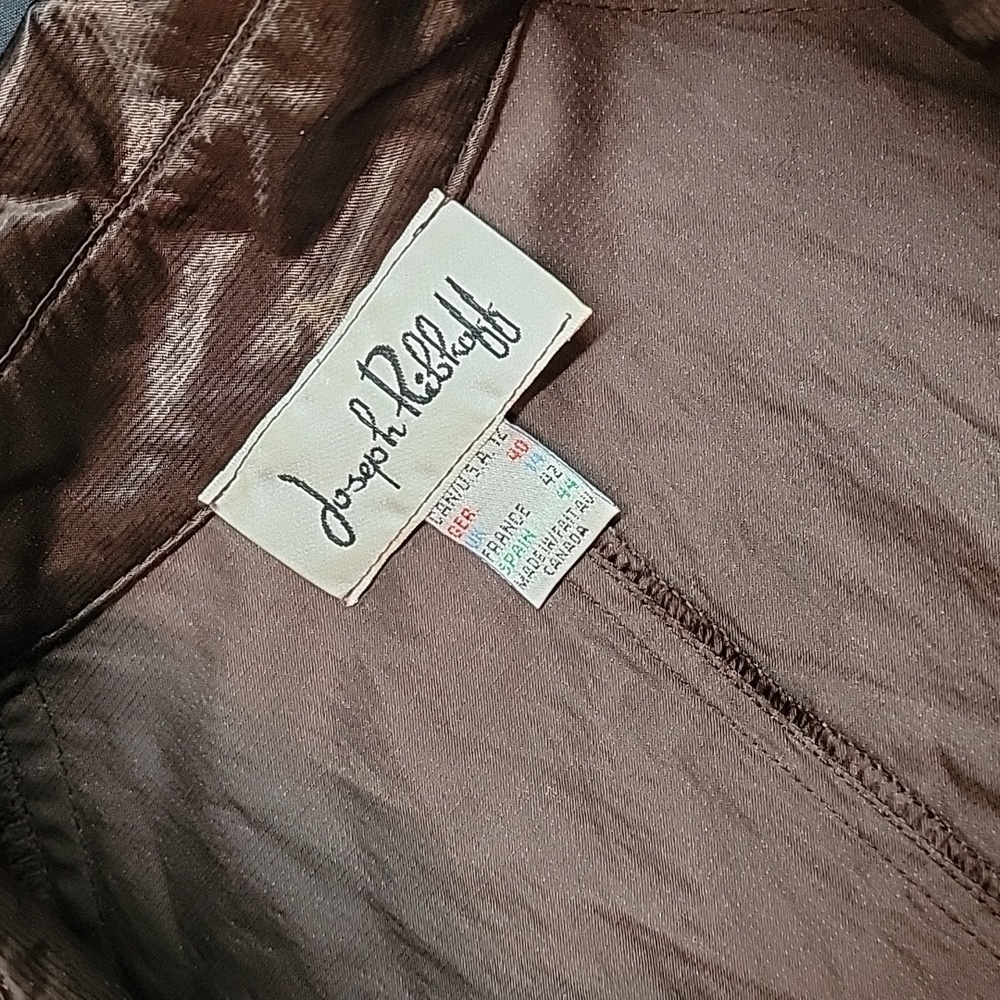 Joseph Ribkoff Pleated Metallic Button Button Down Trench Coat Size 12 - Picture 7 of 12